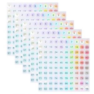 Etiquette Numerotees Autocollante, 1-100 &Eacute;tiquettes Num&eacute;rot&eacute;es, 14 Feuilles Autocollant Num&eacute;rot&eacute; Petit Rond Chiffres Autocollants Chiffres R&eacute;fl&eacute;chissant Organisation Du Stock (WitBicg-EU, neuf)