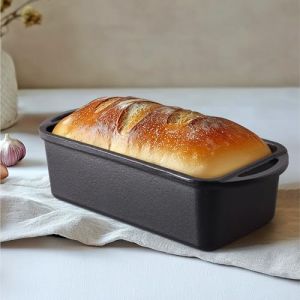Navaris Moule a Cake - Moule Rectangulaire Patisserie en Fonte sans Couvercle 26x12x7cm - Moule Pain de Mie &agrave; Brioche Pate en Croute Gateau Foie Gras - Plat Antiadh&eacute;sif Four (SX-Commerce, neuf)