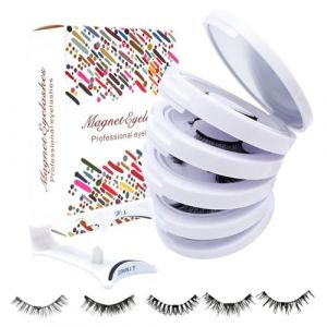 Qkbuza Cils Magnétiques,5 Paires D accessoires De Maquillage Pour Les Yeux Légers Et De Beauté,Cils Magnétiques Des Yeux - pour Femmes, Filles, Professionnelles, Épouse et Petite Amie (jiansiqi, neuf)