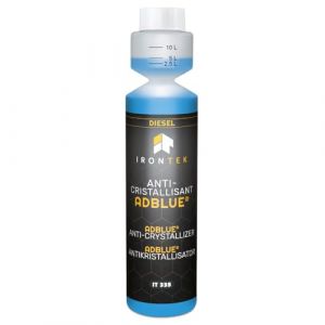 Anti-Cristallisant Solution d’Urée | IRONTEK | 250 ml | Additif AdBlue Prévention Cristallisation SCR | Nettoyant Injecteur & Catalyseur | Évite Perte de Puissance & Panne, Usage Simple (SNQR-MOTORS, neuf)