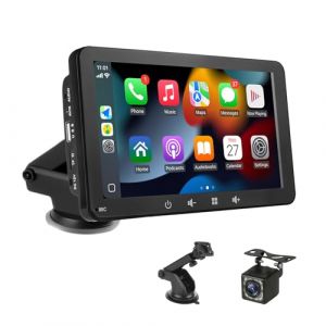 &Eacute;cran Voiture 7" avec Carplay et Android Auto sans Fil &ndash; Autoradio Portable avec &Eacute;cran Tactile | Cam&eacute;ra de Recul | Transmetteur FM, AUX,USB| Play pour la Plupart des Voiture (7 Pouces + Cam&eacute;ra) (LAMPOLEXARAN TRADING LTD, neuf)