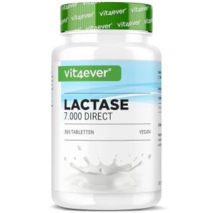 Lactase 7.000-365 comprimés à effet immédiat - Hautement dosé avec 7.000 unités FCC - En cas d'intolérance au lactose + intolérance au lait - Sans additifs indésirables - Vegan (LifeBalance Trading Supplements, neuf)