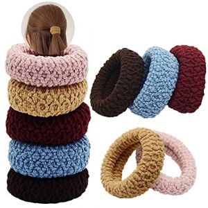 10 Pi&egrave;ces &Eacute;lastiques &agrave; Cheveux en Coton, FUKPO Lot de Chouchou Elastique Cheveux Femme Fille Enfant, &Eacute;lastiques &agrave; Cheveux &Eacute;pais Bandes de Cheveux Sans Couture pour Queue de Cheval(Couleur Mixte) (KTILES STORE, neuf)