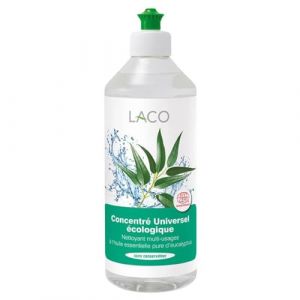 Laco - Nettoyant Sol 500ml avec Bouchon Doseur Certifié Ecocert Nettoyant Multi Surface (Carrelage, Lino, Parquet...), Nettoyant Vitre, Nettoyant Concentré Universelle Sans Colorant ni Conservateurs (Laco, neuf)