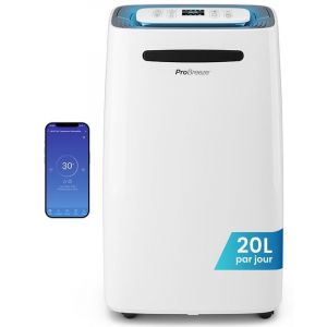 Pro Breeze OmniDry Déshumidificateur Compresseur Wi-Fi 20L/Jour avec réservoir d'eau 4L, séchage du Linge & capteur d'humidité Auto - Absorbeur d’humidité, Contre moisissures & Condensation (One Retail Group, neuf)