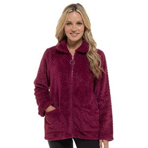 Undercover Veste d'hiver douce en polaire nid d'abeille avec poches pour femme, framboise, 54-56 (Undercover Hosiery & Lingerie, neuf)