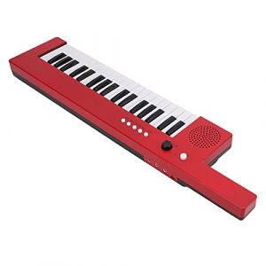 Piano Clavier 37 Touches avec Microphone, Guitare Portable Ultra-compacte et Ultra-compacte Orgue électronique Mini Keytar Éducation Instrument de Musique pour Débutants(BF-3755 rouge) (Xinjier-EU, neuf)