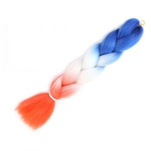 LYVQZPWLRla mode synth&eacute;tique, Extensions de cheveux synth&eacute;tiques de 60 cm for tresses, bleu et violet, au crochet(24inchesM63) (KanHuaDeY, neuf)