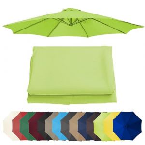 Auvent De Rechange Pour Parasol 3.0m/3.50m, 6 Baleines/8 Baleines Toile De Rechange Pour Parasol Déporté, Dessus De Parapluie De Remplacement Pour Parasol De Jardin Terrasse Plage(Grass green,300CM/6 (Lzb ymx, neuf)