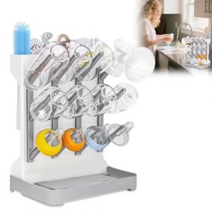 HOVCEH Seche Biberon Bebe, Arbre a Biberon avec &eacute;gouttoir, Grand Egouttoir Biberons Bebe pour L'&eacute;gouttage, Baby Bottle Drying Rack pour T&eacute;tines, Gobelets, Accessoires (FMKJEU, neuf)