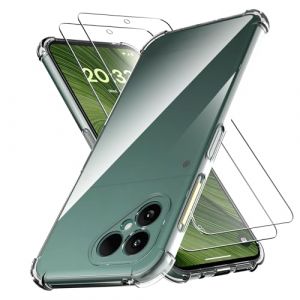 Anoowkoa Coque pour Fairphone 6+2 Pi&egrave;ces Verre Tremp&eacute; -Transparente Housse de Protection en Silicone Rigide Anti Choc &Eacute;tuisBumper avec Coins Renforc&eacute;s (funan, neuf)