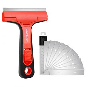 MAXPOWER Grattoir &agrave; Vitre 14.5cm avec 10 Lames de Rechange &ndash; Grattoir Sol et Vitre pour Colle, Joints, Papier Peint, Carrelage, Autocollants (MAXPOWER Tool (FR), neuf)