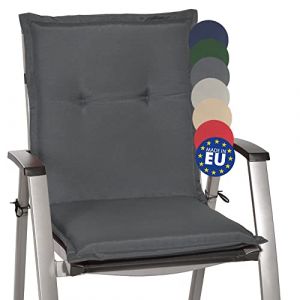 Beautissu Coussin ext&eacute;rieur Jardin pour Chaise Loft NL - 100x50x6cm Gris Graphite &ndash; Coussin Bas Dossier &ndash; Coussin Chaise Jardin de Haute qualit&eacute; (Brandvin, neuf)
