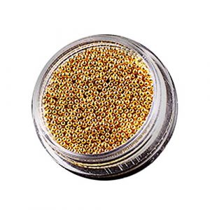 Micro perles 3D en alliage pour nail art, perles en verre de cristal, perles caviar &eacute;blouissantes, clous pour gel UV, acrylique, faux ongles, d&eacute;coration de manucure dor&eacute;e (Bodhi2000, neuf)