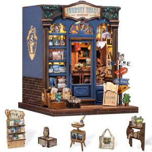 Cutefun Book Nook Kit für Erwachsene DIY Miniature House mit LED-Licht (Journey Trace Bookshop) (Cutefun, neuf)