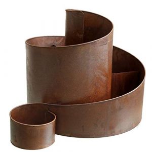Spetebo Spirale &agrave; herbes en m&eacute;tal naturel rouill&eacute; &ndash; 58,5 x 43 x 41 cm &ndash; Jardin, parterre d'herbes, escargot d'herbes, escalier de fleurs (Special-trends, neuf)