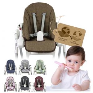 Housse de rechange pour coussin d'assise [Housse pour chaise haute] compatible avec Peg Perego Prima Pappa ZERO3 et SIESTA (marron chiné) (Bambiniwelt24, neuf)