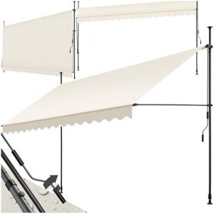 tectake Store banne sans Perçage Auvent Marquise Retractable avec Manivelle Multi-Fonction Store latéral Enroulable Brise Vue Brise Soleil Opaque en Aluminium - Beige, 400 x 180 cm (Made4Home SAS, neuf)
