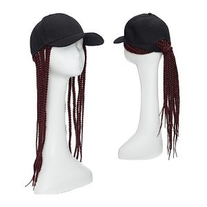 Chapeau avec Cheveux Attach&eacute;s Perruque de baseball lisse, perruque bob boucl&eacute;e, bonnet ajustable avec cheveux synth&eacute;tiques, naturels et ondul&eacute;s (haiwanshangmao, neuf)