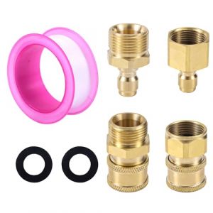 Gosknor 4pcs Adaptateurs pour Nettoyeur Haute Pression M22-15mm vers 0,64cm, Raccord Rapide Nettoyeur Haute Pression Kit d'Adaptateurs pour Tuyau de Pompe 5000 PSI (Beisong, neuf)