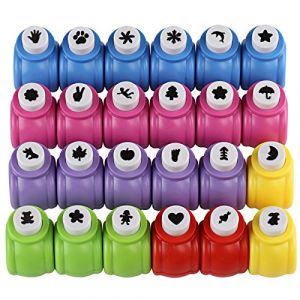 Kesote Perforatrice Scrapbooking 24 Pièces Perforatrice Papier Fantaisie Feuille d'Arbre Etoile Cœur Pour Scrapbooking Projets DIY Création de Cartes (YuFeiDianZi, neuf)