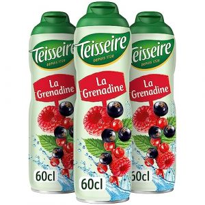 Teisseire Sirop de Grenadine (Fruits Rouges) pour Boisson Rafraîchissante, Cocktails, Bidon Recyclable 3x60cl (THE SIROP SHOP, neuf)