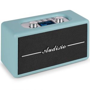 Audizio Tune60 - Radio Dab+/FM Bluetooth Bleue | Design R&eacute;tro Vintage | Lecteur USB/SD, &Eacute;cran LCD & R&eacute;veil | Radio Num&eacute;rique Portable Secteur ou Piles (Sono Mat&eacute;riel, neuf)