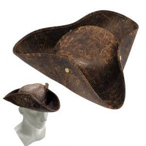 EUPSIIU 1 chapeau de pirate, chapeau tricorn, accessoire de costume de capitaine d'Halloween, casquette de pirates de style colonial médiéval, pour fête à thème, Halloween, cosplay, accessoire (LINJIE EU, neuf)