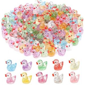 Lot de 100 Mini Canards Lumineux en r&eacute;sine color&eacute;e - D&eacute;coration de Canard - Petits Canards pour Bricolage - pour Aquarium, Paysage, Maison de poup&eacute;e, Jardin Miniature, Artisanat, d&eacute;corations de Pot (Greenwald International GmbH, neuf)