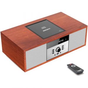 Chaîne Hi-FI Stéréo Bluetooth,WISCENT Vintage Micro HiFi Systems Lecteur CD, 30W RMS avec Streaming Audio Bluetooth, Poste Lecteur CD Radio FM, USB, AUX,Microchaîne (WNK Technology-WISCENT, neuf)