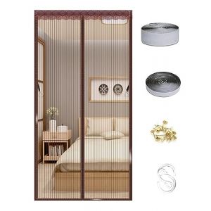 DarkSwan Porte moustiquaire magn&eacute;tique, Rideaux en Maille magn&eacute;tique avec Cadre Complet avec Crochet lat&eacute;ral, Joint de Haut en Bas automatiquement, Porte moustiquaire pour Porche et Balcon,Marron (Lan Nuan Trading Company, neuf)