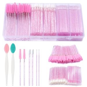 302PCS Jetables Cils/L&egrave;vres/Brosses De Nettoyage: 100 Goupillon Cils-100 Goupillon Sourcil-100 Micro Applicateurs Brosses-2 Brosse &agrave; Gommage &agrave; L&egrave;vres-D'extension De Cils Pour Le Maquillage Les Soins (Deciniee Beauty, neuf)