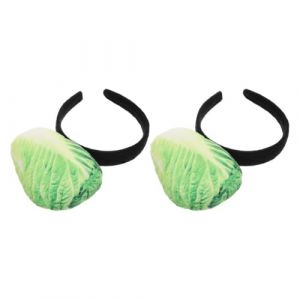 JOINPAYA Lot de 2 Serrage-T&ecirc;tes Fantaisie en Peluche Chou Chinois Doux et Confortable Bandeau L&eacute;gume 3D pour Femme Accessoire Coiffure Halloween F&ecirc;tes et Cosplay Taille Unique (Leasndao, neuf)