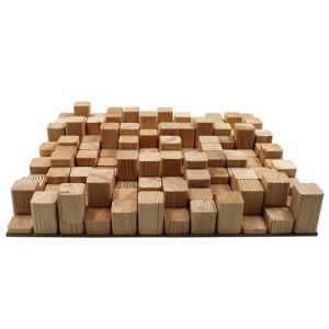 ua acoustics Diffuseur acoustique en bois «SKYLINE» – 50 x 50 cm | 2D QRD | Panneau d'art mural en bois (épaisseur 75 mm, Skyline) (ATB-SOUND, neuf)