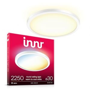 innr Plafonnier LED Connecté, Zigbee, Fonctionne avec Hue* et Alexa (Pont Requis), Lustre Salon Blanc Chaud à Froid, Lampe Plafond Chambre, Intensité Variable, 30cm, 2250 lumens (Innr Lighting, neuf)