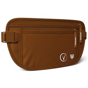 Vantamo Sac Banane Femme Ultra Fin avec Protection RFID, Antivol Banane Homme avec Sangle R&eacute;glable, Ceinture Course &agrave; Pied L&eacute;g&egrave;re pour Voyage et Sport, Pochette Secr&egrave;te pour Telephone et Passeport (Vantamo UK, neuf)