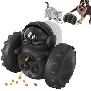 MMSGA Jouet Distributeur de Nourriture pour Chien de Chat，Jouet éducatif Animaux，Voiture d'équilibre Non électrique, pour l'entraînement IQ et Les Compétences de Recherche de Nourriture (Noir) (Asaka12, neuf)