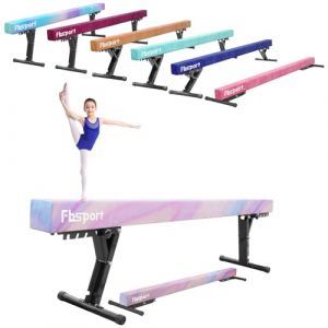FBSPORT Poutre Gymnastique Pliable réglable 244cm, Gymnastique Poutre 5 Hauteur réglable Haute et Basse Poutre de Plancher Haute stabilité Enfants Gymnase Pratique équipement d'entraînement (Yoyikty, neuf)