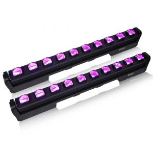 Betopper 10x15W Led Lyre Beam Barre RGBW Lumi&egrave;res de Sc&egrave;ne, 4 en1 Wallwasher Stroboscope DMX512 et Son Activ&eacute;s Jeu de Lumiere DJ pour Disco Th&eacute;&acirc;tre KTV Club Bar (2) (BETOPPER Direct, neuf)