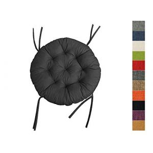 Chilly pilley Coussin Rond pour Papasan Fauteuil en Rougein Coussin De Fauteuil Jardin Coussin De Si&egrave;ge Matelass&eacute; avec Boucles (90cm, Noir) (chillypilley, neuf)