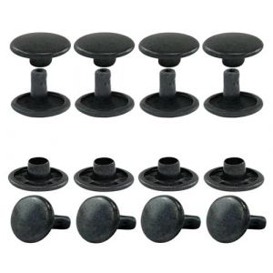 Rivets tubulaires, Calotte Double, Acier - à partir de 100 pièces (Noir, 12 mm) (Getmore-Shop, neuf)
