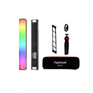 Aputure MT Pro RGB Bâton de Baguette Lumineuse,Bi-Color 2000K -10000K 7.5W Sortie Pixel-Mappable RGBWW Mini Tube LED Prise en Charge de l'application Sidus Link/contrôle DMX/RDM (30 cm) (MoreShot, neuf)