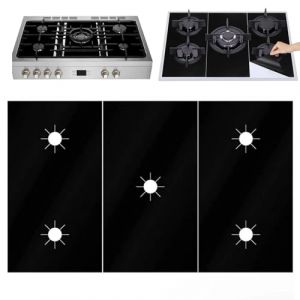Gas Hob Protector Stove Covers 3 pcs Protégeurs de cuisson de cuisson à gaz 5 trous 21x10 pouces de poêle résistante à la chaleur Top pour le nettoyage rapide de la cuisine, couvertures de plaques (Bimmmm, neuf)