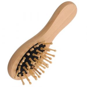BESTYASH Mini Brosse Bois Naturel à Picots Creux Brosse Démêlante Portable Pour Cheveux Longs Et Bouclés Avec De Massage Pour Hommes Et Femmes (Feast of Yan, neuf)