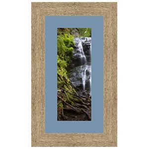 Cadres Photos pêle mêle multivues Bleu Clair 1 Photo(s) 10x25 Passe Partout, Cadre Photo Mural 15x30 cm Naturel Beige, 3.5 cm de Largeur (RK Cadres, neuf)