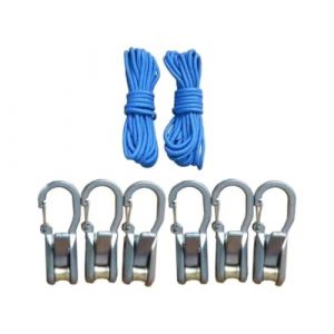 Tendeur de corde avec boucle de verrouillage, tendeur de came paracorde, rouleau paracorde, pour le camping et le bateau (2 cordes, 6 serrures) (Qisnjun LTD, neuf)