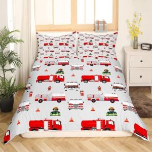 Homemissing Housse de Couette de Pompier Enfant Gar&ccedil;on Camion de Pompier Ensemble de Literie de Pompier Rouge Camion de Pompier Parure de Lit Fille Enfant Adolescent Housse de Couette 200x200cm (Bofanshangmao, neuf)