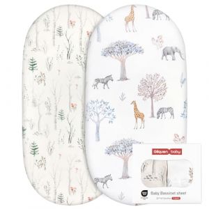 GLLQUEN BABY Lot de 2 draps de Berceau 100% Coton pour garçon et Fille, s'adaptent à Toutes Les Formes de Matelas de Berceau, draps de Berceau pour Matelas Ovale, sablier et rectangulaire(Les Arbres) (Gllquen baby, neuf)