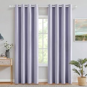 MIULEE Lot de 2 Rideaux occultants Modernes, occultants et Thermiques &agrave; &oelig;illets pour Chambre, Salon, Isolation Thermique, 140 x 245 cm, Lilas Clair (MIULEE HOME, neuf)
