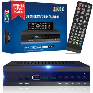FIYAPOO Décodeur TV HD DVB-T2 H265 HEVC FTA, PVR, USB, HDMI, MPEG-2/4, Numérique SCART, Tuner TNT Full HD 1080p, Compatible Android (2024 Nouveau) (Zinew EU, neuf)